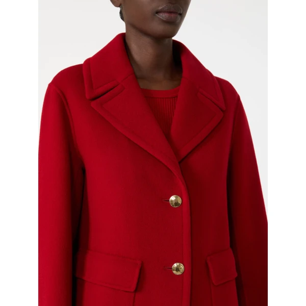 Max Mara Sissy Wool Drap Single-Breasted Jacket in Red | Blazers | Coveti