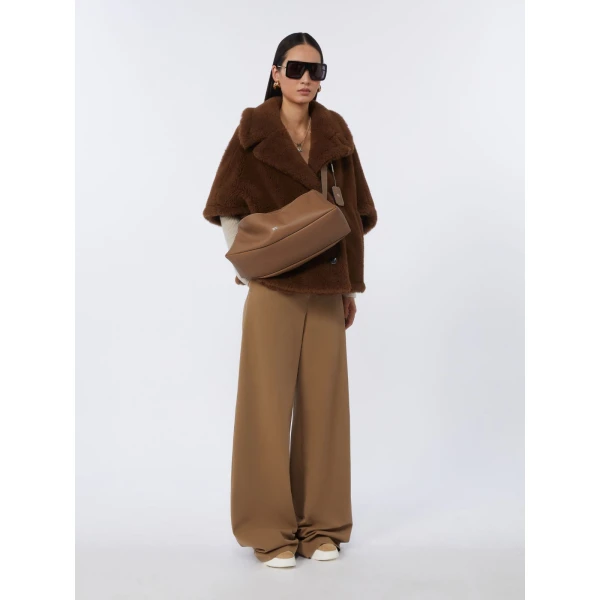 Max Mara Skipper Medium Leather Shoulder Bag in Brown | Shoulder & Crossbody Bags | Coveti