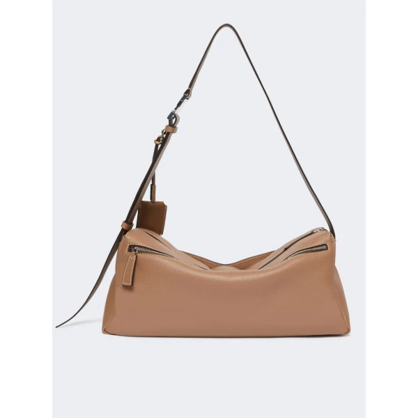 Max Mara Skipper Medium Leather Shoulder Bag in Brown | Shoulder & Crossbody Bags | Coveti