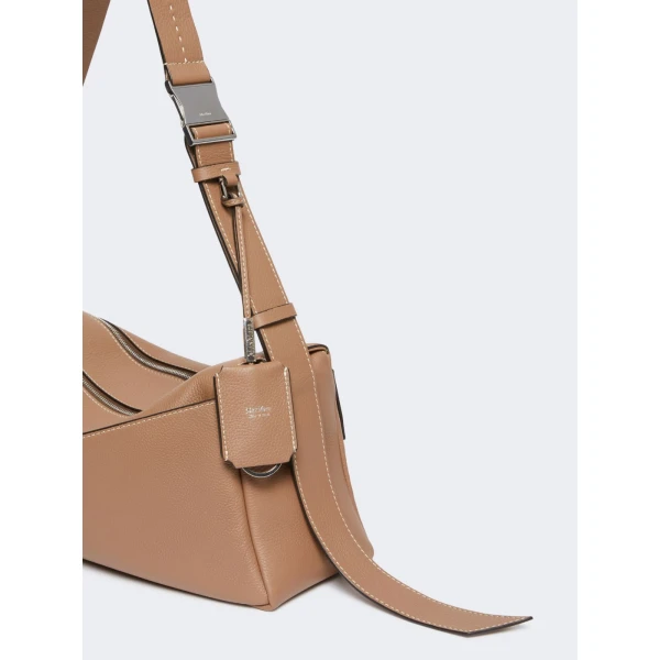 Max Mara Skipper Medium Leather Shoulder Bag in Brown | Shoulder & Crossbody Bags | Coveti