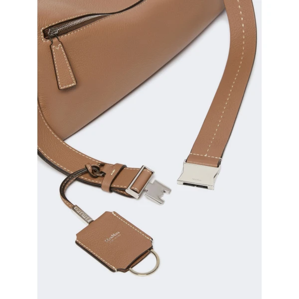 Max Mara Skipper Medium Leather Shoulder Bag in Brown | Shoulder & Crossbody Bags | Coveti