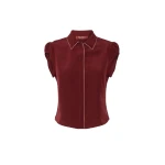 Max Mara Skipper Silk Crepe de Chine Shirt in Ruby | Shirts | Coveti