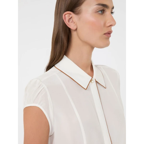 Max Mara Skipper Silk Crepe de Chine Shirt in Silk White | Shirts | Coveti
