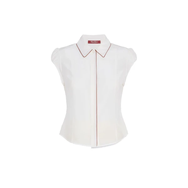 Max Mara Skipper Silk Crepe de Chine Shirt in Silk White | Shirts | Coveti
