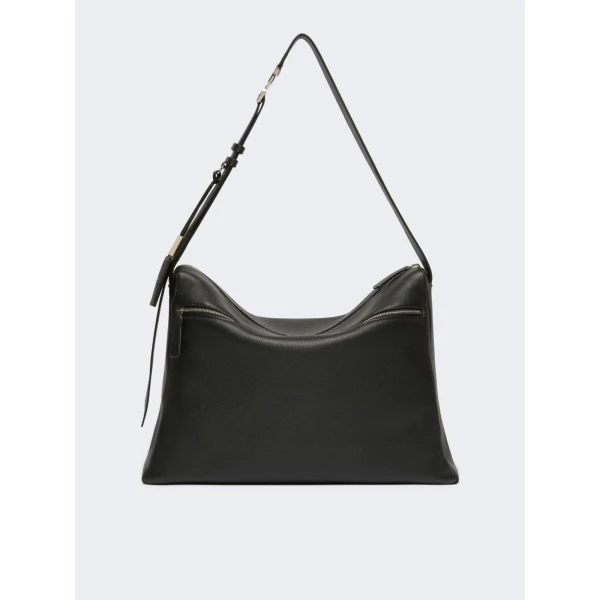 Max Mara Skipperl Large Leather Handbag in Black | Totes & Top-Handle Bags | Coveti