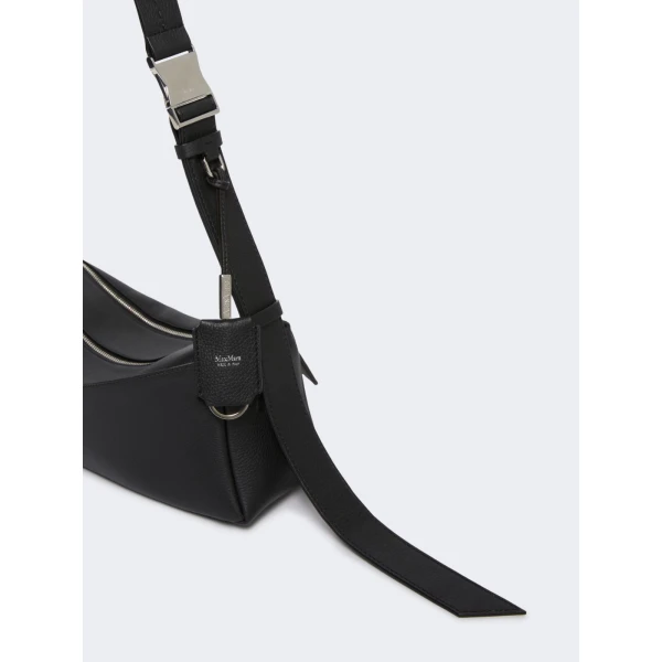 Max Mara Skippers Small Leather Shoulder Bag in Black | Shoulder & Crossbody Bags | Coveti