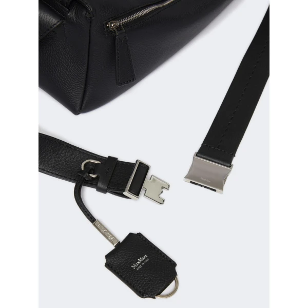 Max Mara Skippers Small Leather Shoulder Bag in Black | Shoulder & Crossbody Bags | Coveti