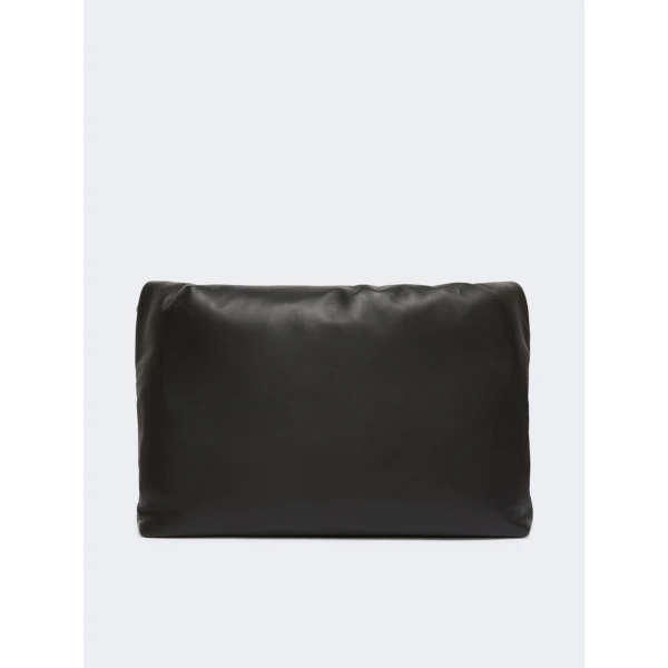 Max Mara Slalom Clutch Style Sheepskin Pasticcino Bag in Black | Clutch Bags | Coveti