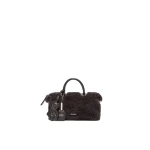 Max Mara Small Alpaca and Wool Teddy Boston Bag in Brown | Totes & Top-Handle Bags | Coveti