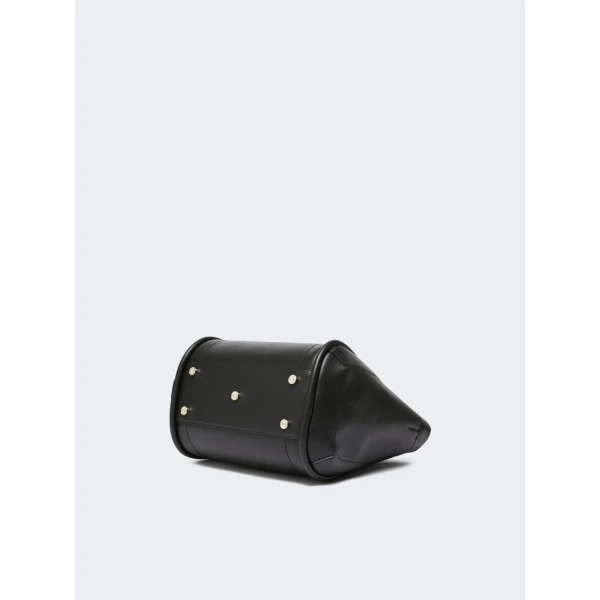 Max Mara Small Leather Marine Bag in Black | Totes & Top-Handle Bags | Coveti