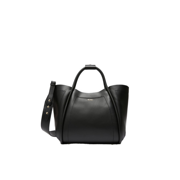 Max Mara Small Leather Marine Bag in Black | Women | Coveti