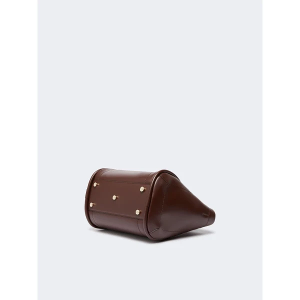 Max Mara Small Leather Marine Bag in Brown | Totes & Top-Handle Bags | Coveti