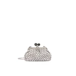 Max Mara Small Pasticcino Bag in Jacquard, Black | Clutch Bags | Coveti