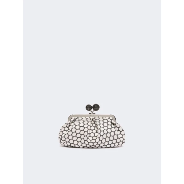 Max Mara Small Pasticcino Bag in Jacquard, Black | Clutch Bags | Coveti