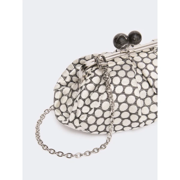 Max Mara Small Pasticcino Bag in Jacquard, Black | Clutch Bags | Coveti
