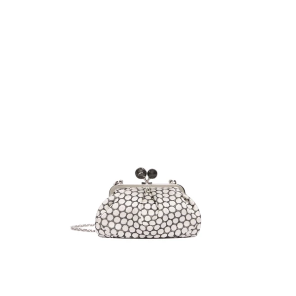 Max Mara Small Pasticcino Bag in Jacquard, Black | Clutch Bags | Coveti