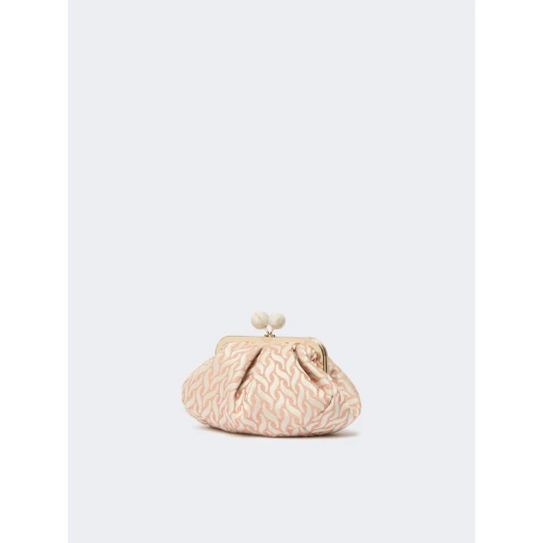 Max Mara Small Pasticcino Bag in Jacquard, Pink | Clutch Bags | Coveti