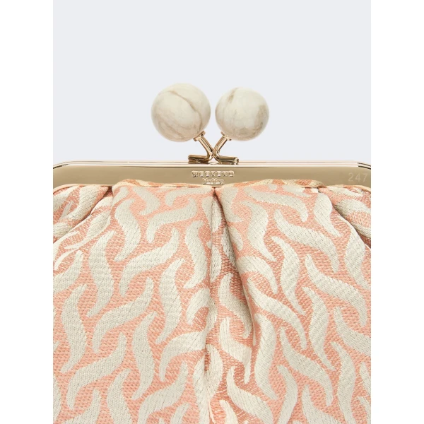 Max Mara Small Pasticcino Bag in Jacquard, Pink | Clutch Bags | Coveti