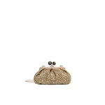 Max Mara Small Pasticcino Bag in Jacquard, Yellow | Clutch Bags | Coveti