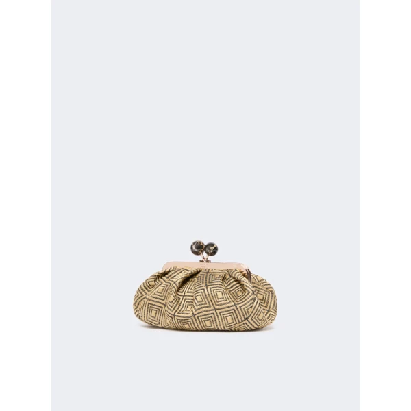 Max Mara Small Pasticcino Bag in Jacquard, Yellow | Clutch Bags | Coveti