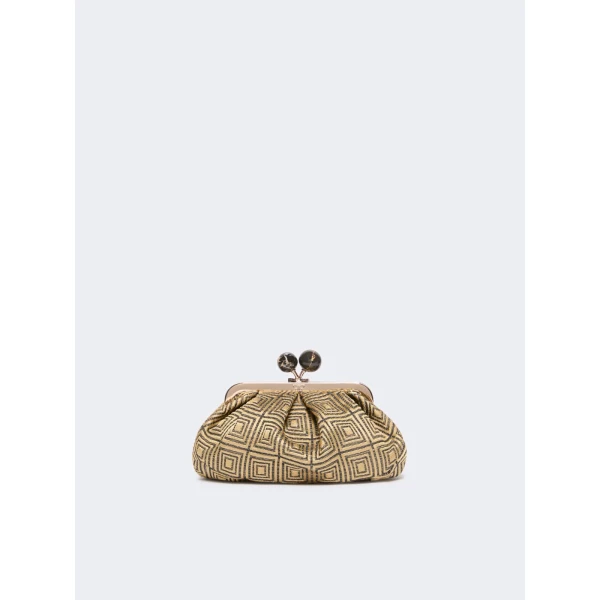 Max Mara Small Pasticcino Bag in Jacquard, Yellow | Clutch Bags | Coveti