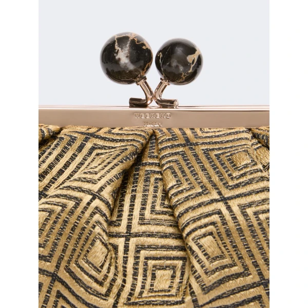 Max Mara Small Pasticcino Bag in Jacquard, Yellow | Clutch Bags | Coveti