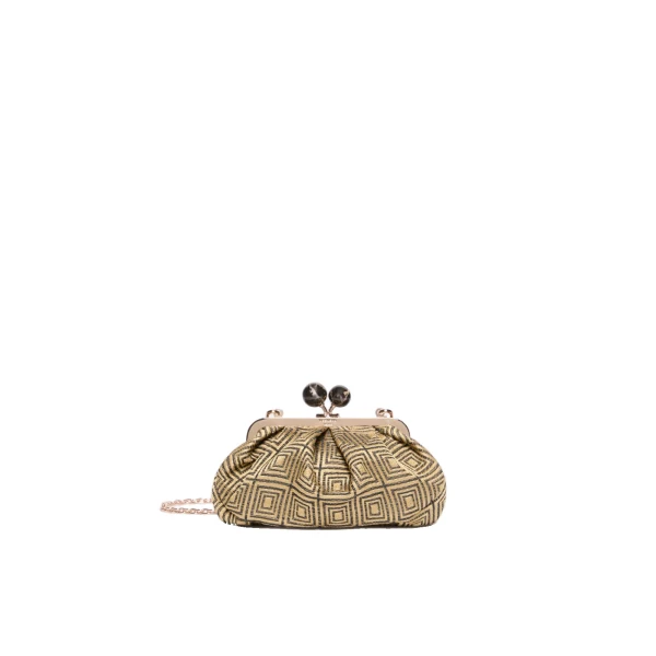 Max Mara Small Pasticcino Bag in Jacquard, Yellow | Clutch Bags | Coveti