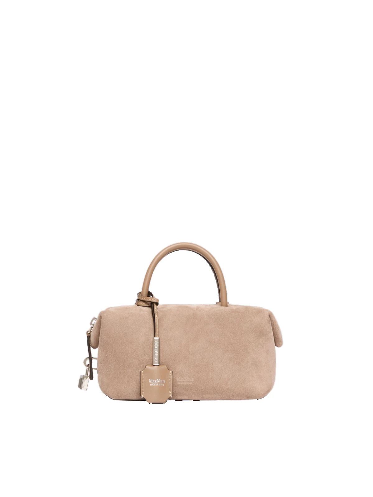 Max Mara Small Split Leather Boston Bag in Mud Max Mara Small Split Leather Boston Bag in Mud | Totes & Top-Handle Bags | Coveti
