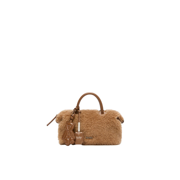 Max Mara Small Teddy Boston Bag in Camel | Women | Coveti