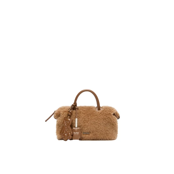 Max Mara Small Teddy Boston Bag in Camel | Women | Coveti