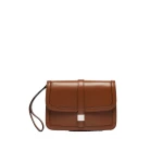Max Mara Smooth Leather Clutch in Tobacco | Clutch Bags | Coveti