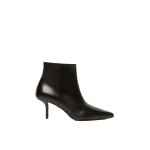 Max Mara Smooth Leather Stiletto Ankle Boots in Black | Boots | Coveti