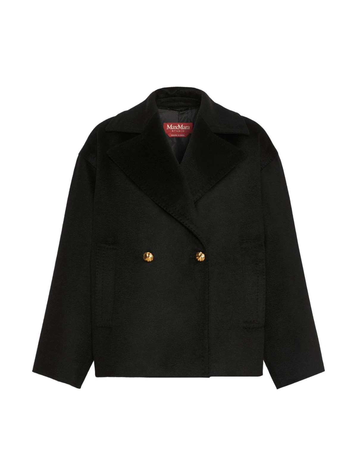 Max Mara Snob Double-Breasted Wool Pea Coat in Black Max Mara Snob Double-Breasted Wool Pea Coat in Black | Wool Coat | Coveti