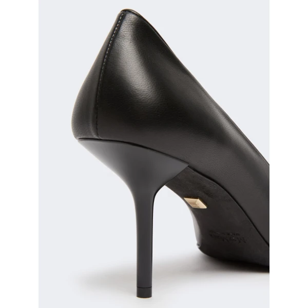 Max Mara Soft Nappa Leather Court Shoes in Black | Heels | Coveti