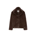 Max Mara Soft Textured Short Coat in Dark Brown | Coats | Coveti