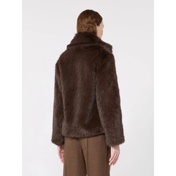 Max Mara Soft Textured Short Coat in Dark Brown | Coats | Coveti