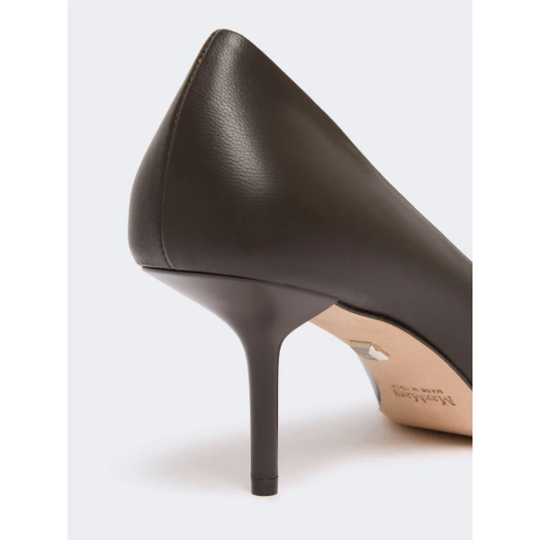 Max Mara Softpump Nappa Leather Court Shoes in Chocolate | Heels | Coveti