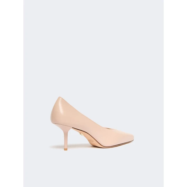 Max Mara Softpump Nappa Leather Court Shoes in Nude | Heels | Coveti