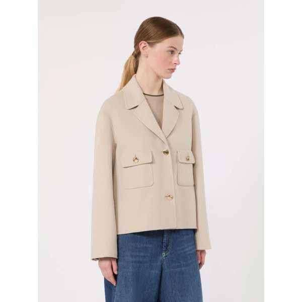 Max Mara Sorriso Double Wool Drap Jacket in Beige | Blazers | Coveti