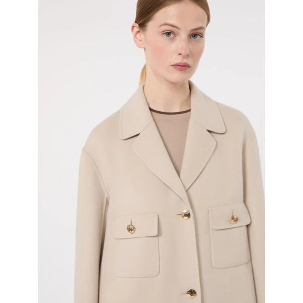 Max Mara Sorriso Double Wool Drap Jacket in Beige | Blazers | Coveti