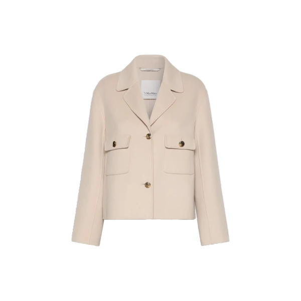Max Mara Sorriso Double Wool Drap Jacket in Beige | Blazers | Coveti