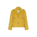 Max Mara Sorriso Double Wool Drap Jacket in Yellow | Blazers | Coveti