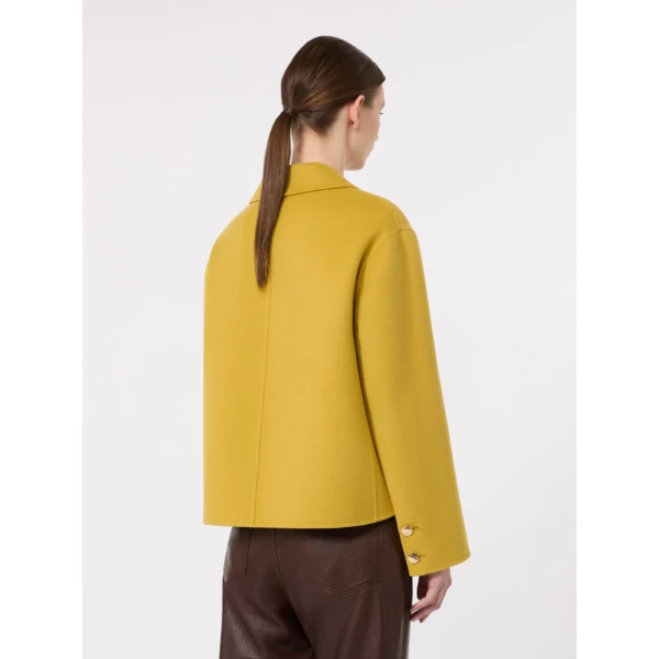 Max Mara Sorriso Double Wool Drap Jacket in Yellow | Blazers | Coveti