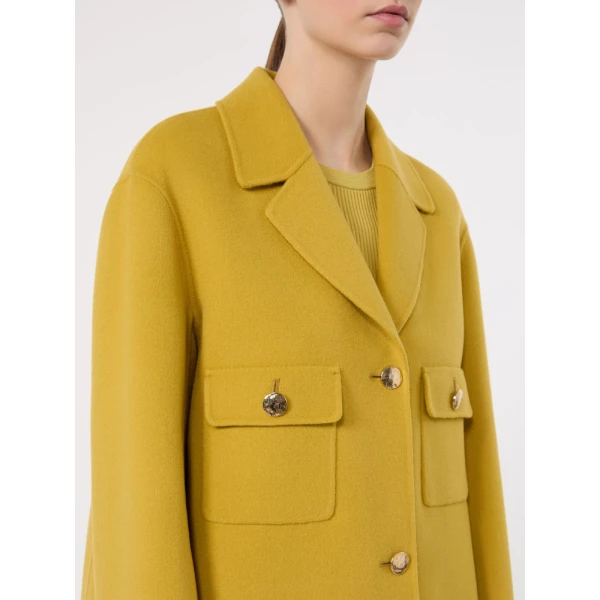 Max Mara Sorriso Double Wool Drap Jacket in Yellow | Blazers | Coveti