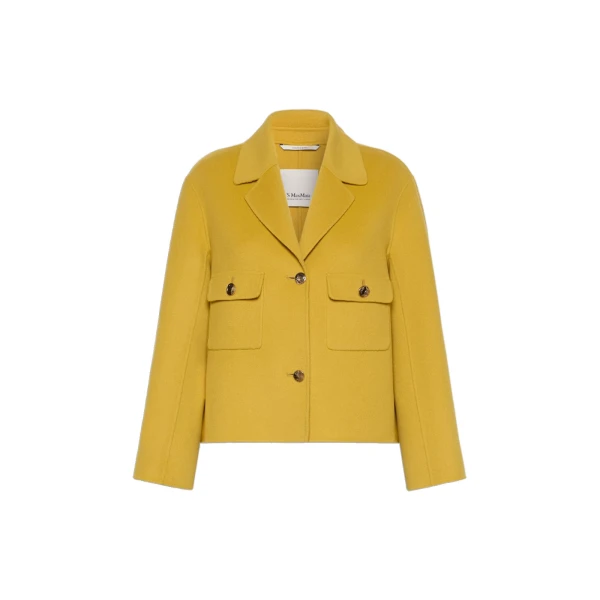 Max Mara Sorriso Double Wool Drap Jacket in Yellow | Blazers | Coveti