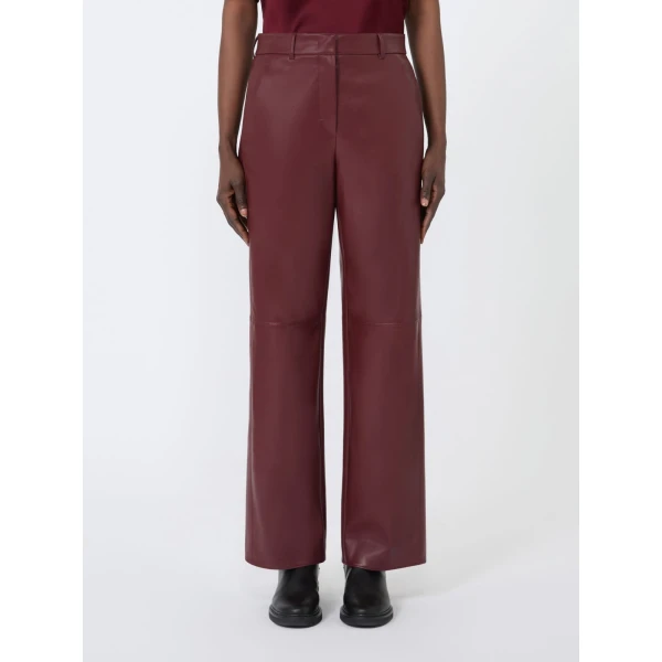 Max Mara Sospiro Coated Jersey Trousers in Bordeaux | Tailored pants | Coveti