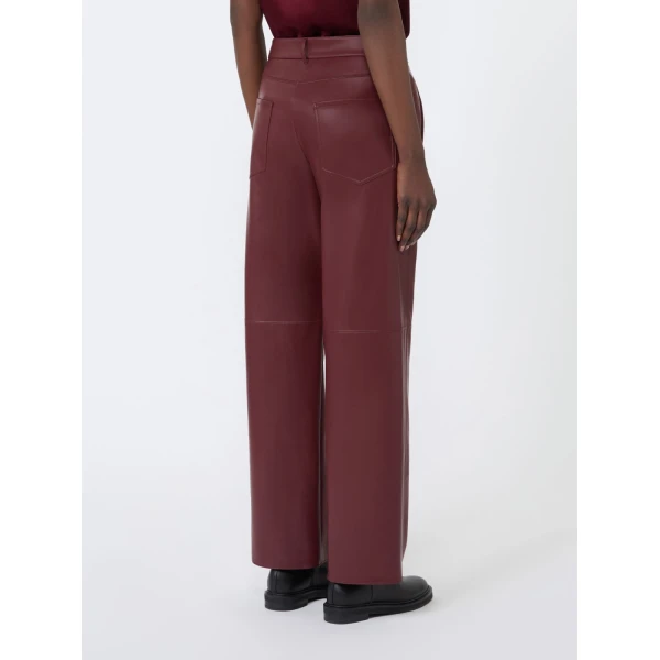 Max Mara Sospiro Coated Jersey Trousers in Bordeaux | Tailored pants | Coveti