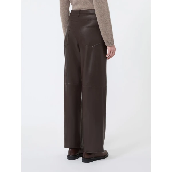 Max Mara Sospiro Coated Jersey Trousers in Brown | Tailored pants | Coveti