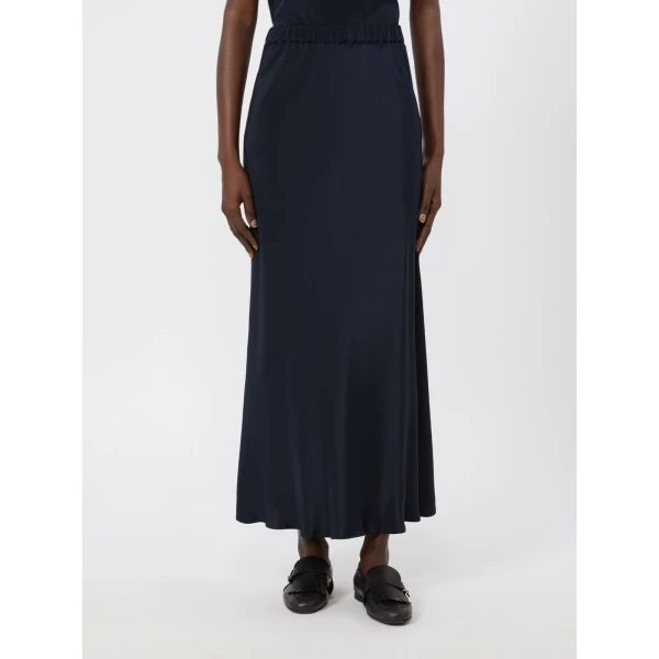 Max Mara Sospiro Long Silk Crepe de Chine Skirt in Ultramarine | Maxi Skirts | Coveti