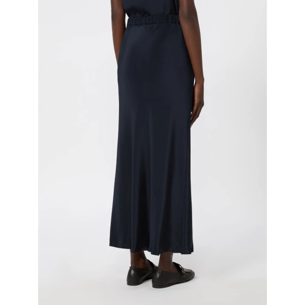 Max Mara Sospiro Long Silk Crepe de Chine Skirt in Ultramarine | Maxi Skirts | Coveti